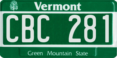 VT license plate CBC281