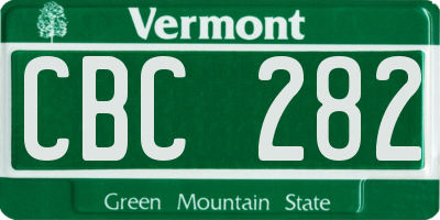VT license plate CBC282