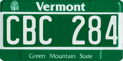 VT license plate CBC284