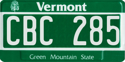 VT license plate CBC285