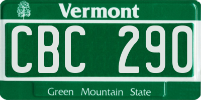 VT license plate CBC290