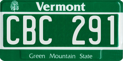 VT license plate CBC291