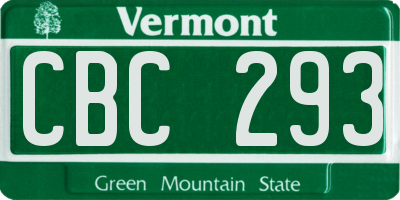 VT license plate CBC293