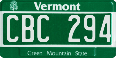 VT license plate CBC294