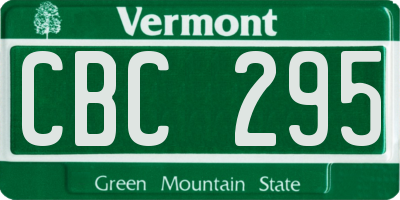 VT license plate CBC295