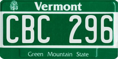 VT license plate CBC296