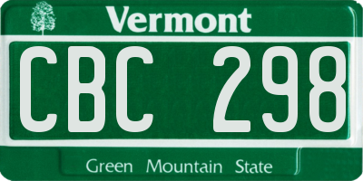 VT license plate CBC298