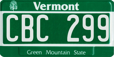VT license plate CBC299