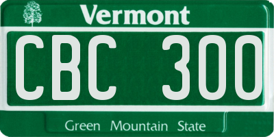 VT license plate CBC300