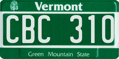 VT license plate CBC310