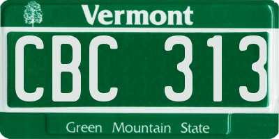 VT license plate CBC313