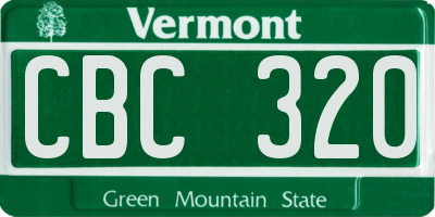 VT license plate CBC320