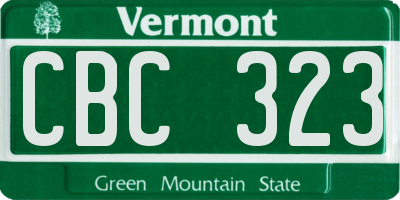 VT license plate CBC323