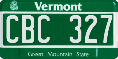 VT license plate CBC327