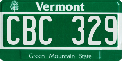 VT license plate CBC329
