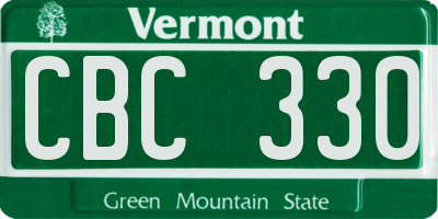 VT license plate CBC330
