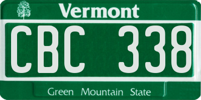 VT license plate CBC338