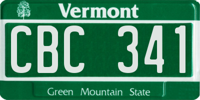 VT license plate CBC341