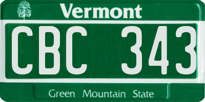 VT license plate CBC343