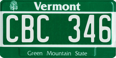 VT license plate CBC346
