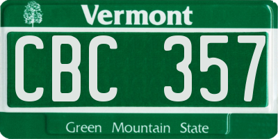 VT license plate CBC357