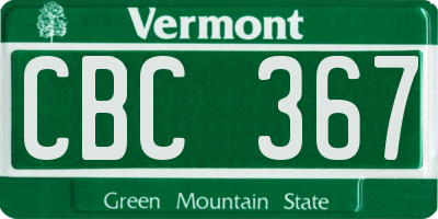 VT license plate CBC367