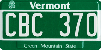 VT license plate CBC370