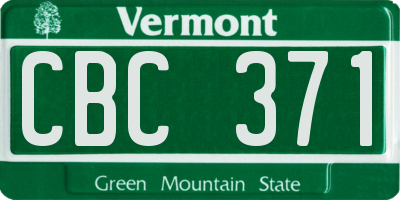 VT license plate CBC371