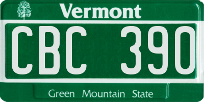 VT license plate CBC390