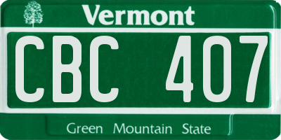 VT license plate CBC407