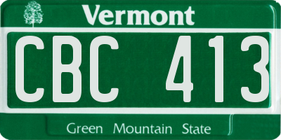 VT license plate CBC413
