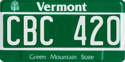 VT license plate CBC420