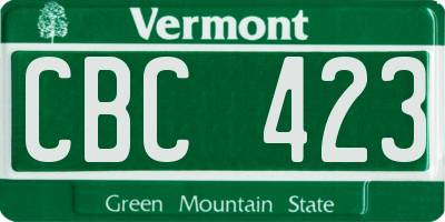 VT license plate CBC423