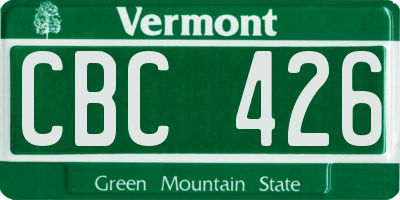 VT license plate CBC426