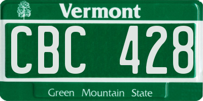 VT license plate CBC428