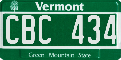 VT license plate CBC434