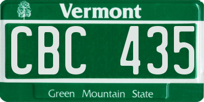 VT license plate CBC435
