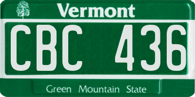 VT license plate CBC436
