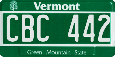 VT license plate CBC442