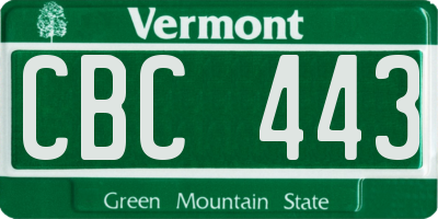 VT license plate CBC443