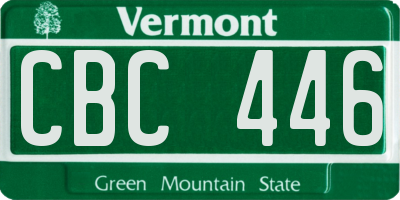 VT license plate CBC446