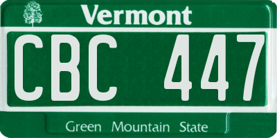 VT license plate CBC447