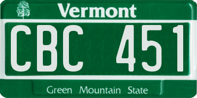 VT license plate CBC451