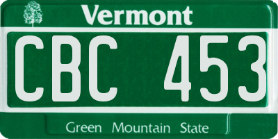 VT license plate CBC453