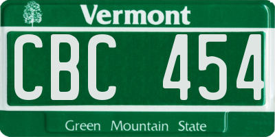VT license plate CBC454