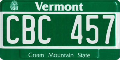 VT license plate CBC457