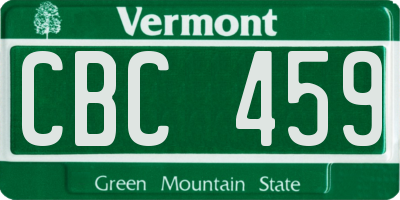 VT license plate CBC459