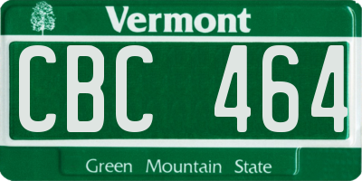 VT license plate CBC464