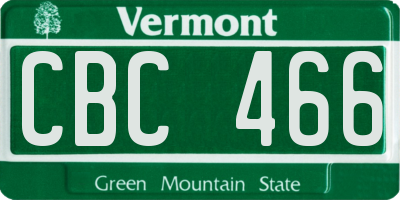 VT license plate CBC466