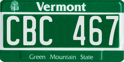VT license plate CBC467